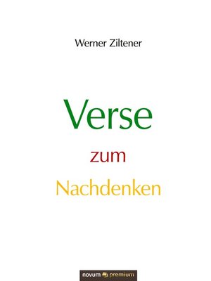 cover image of Verse zum Nachdenken
